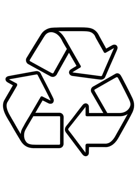 Easy Recycling symbol coloring page