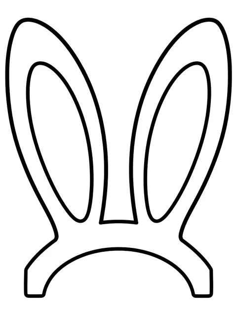 Easy Bunny ears to cut out for a headband coloring page