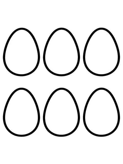 Easy Six small blank eggs coloring page