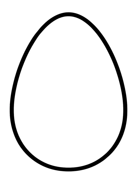Easy One large blank egg coloring page