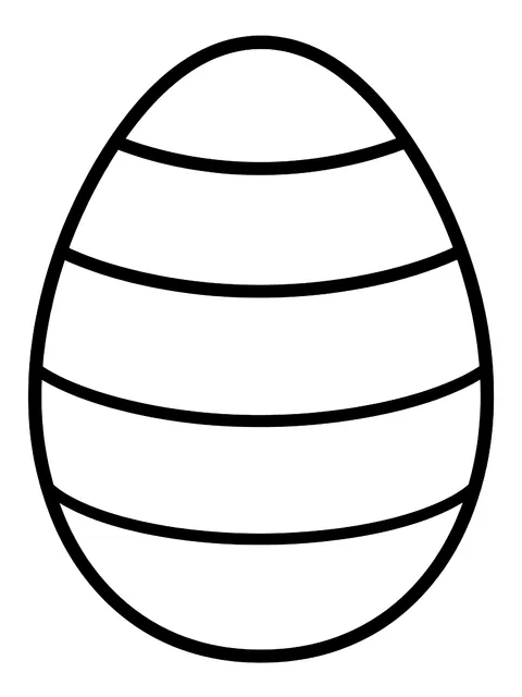 Easy Egg with wide stripes coloring page