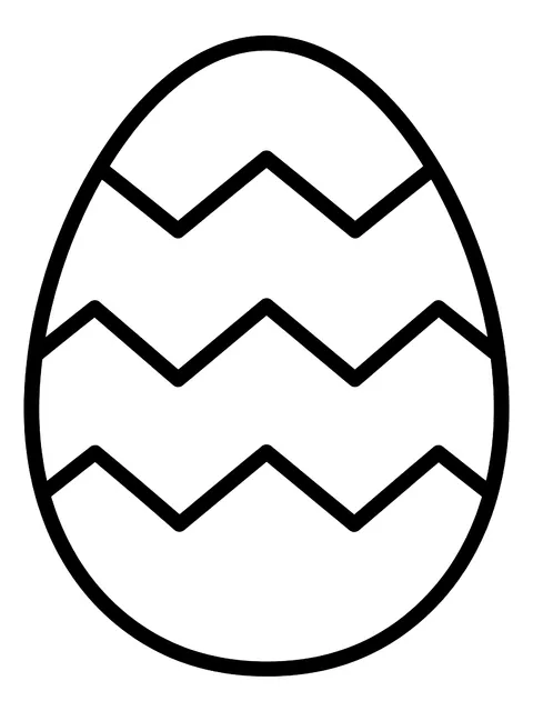 Easy Zigzag egg coloring page