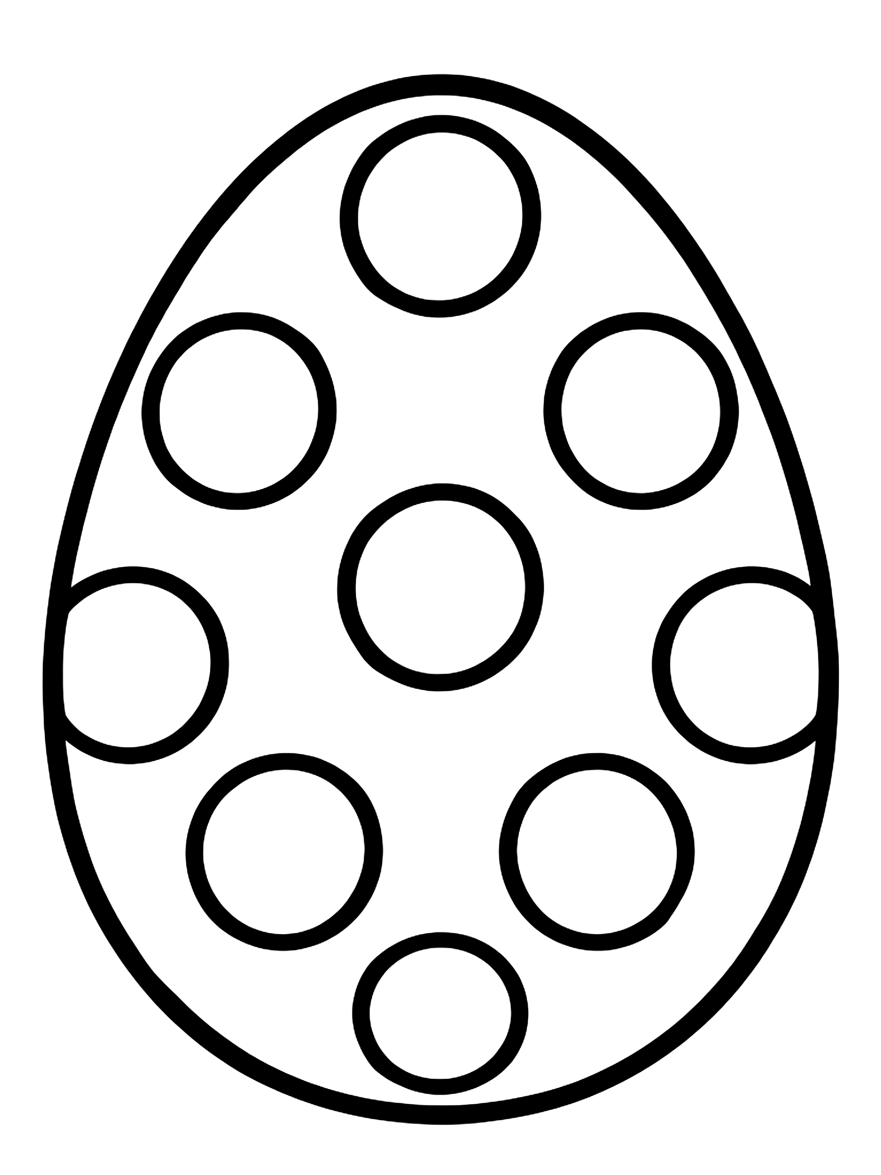 Easy Polka dot egg coloring page