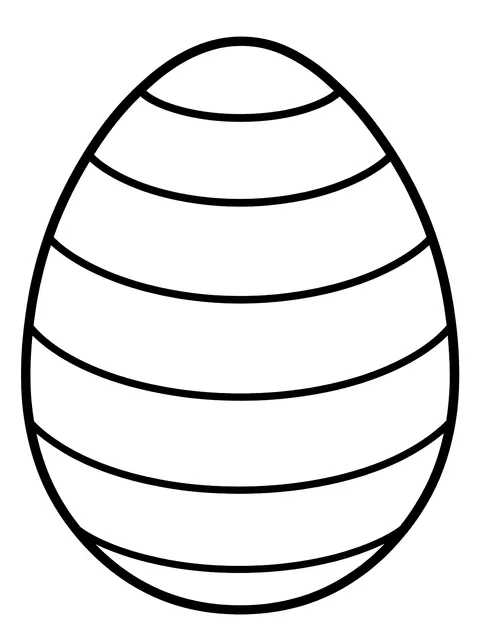 Easy Easter egg with stripes coloring page