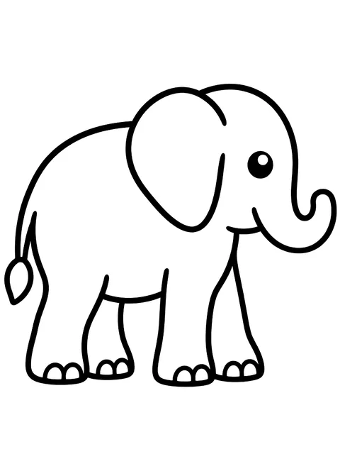 Easy Simple elephant from the side coloring page
