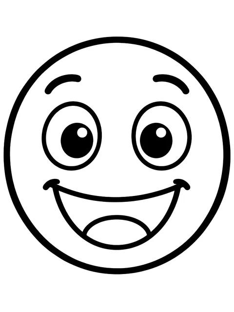 Easy Happy face coloring page