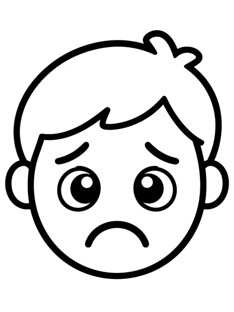 Easy Sad face coloring page
