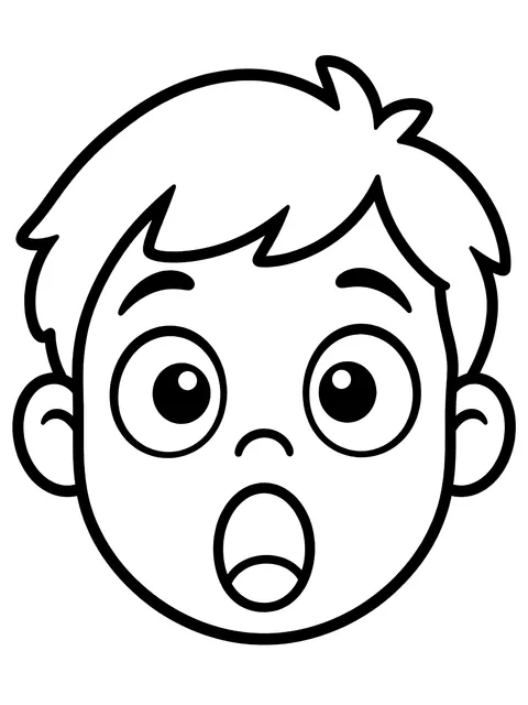 Easy Surprised face coloring page