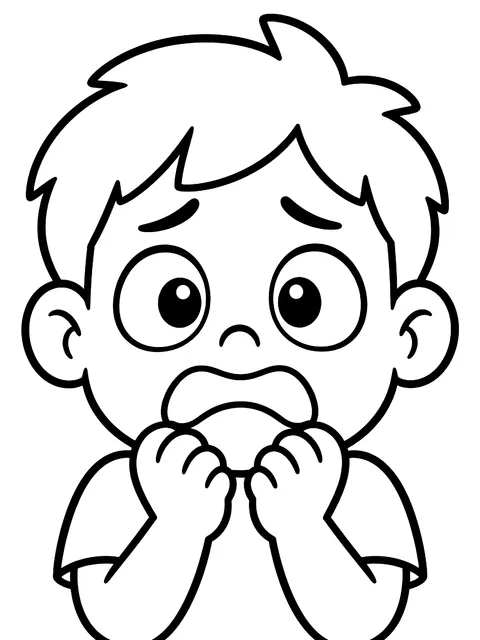 Easy Scared face coloring page