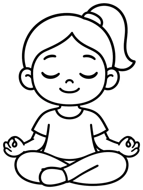 Easy Calm face coloring page