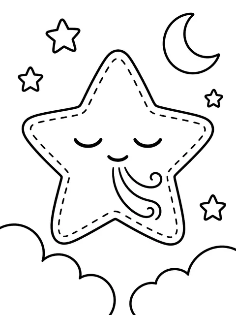 Breathing star to trace coloring page