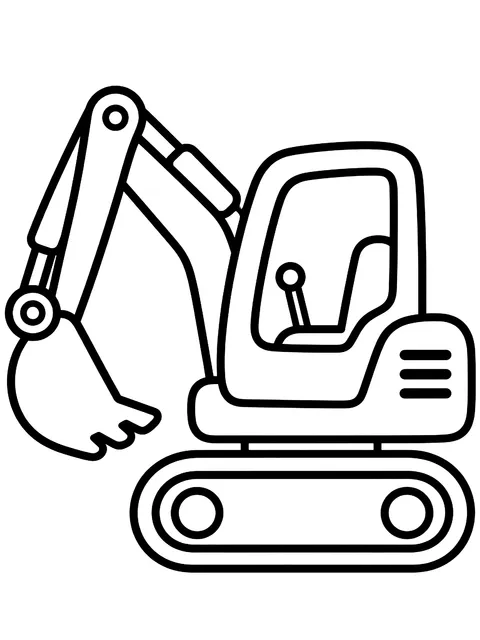 Easy Mini excavator coloring page