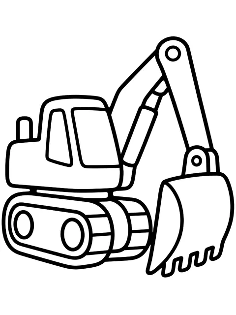Easy Simple digger with a big bucket coloring page