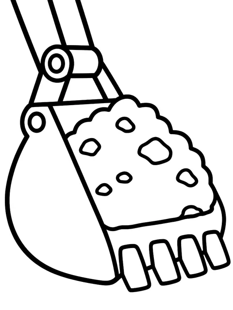Easy Excavator bucket full of dirt coloring page
