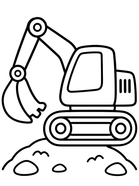 Easy Digger on a small hill coloring page