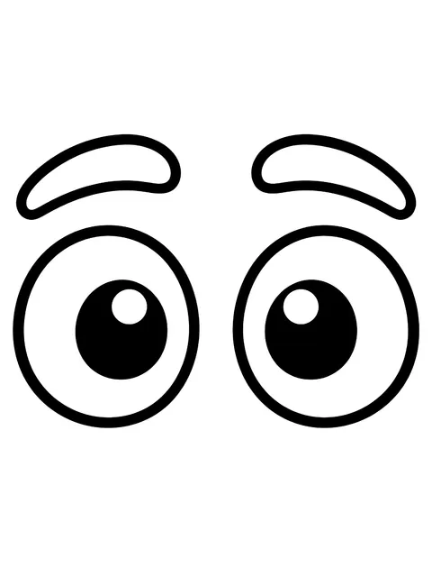 Easy Pair of eyes with eyebrows coloring page