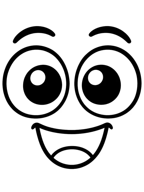 Easy Happy eyes coloring page