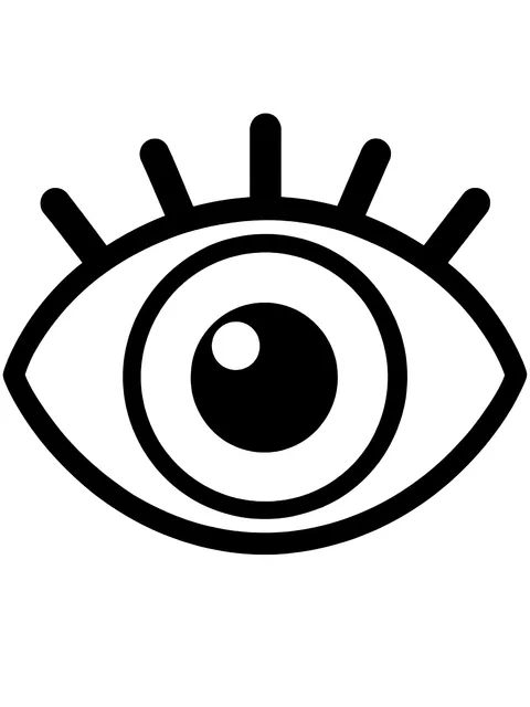 Easy Single large eye coloring page