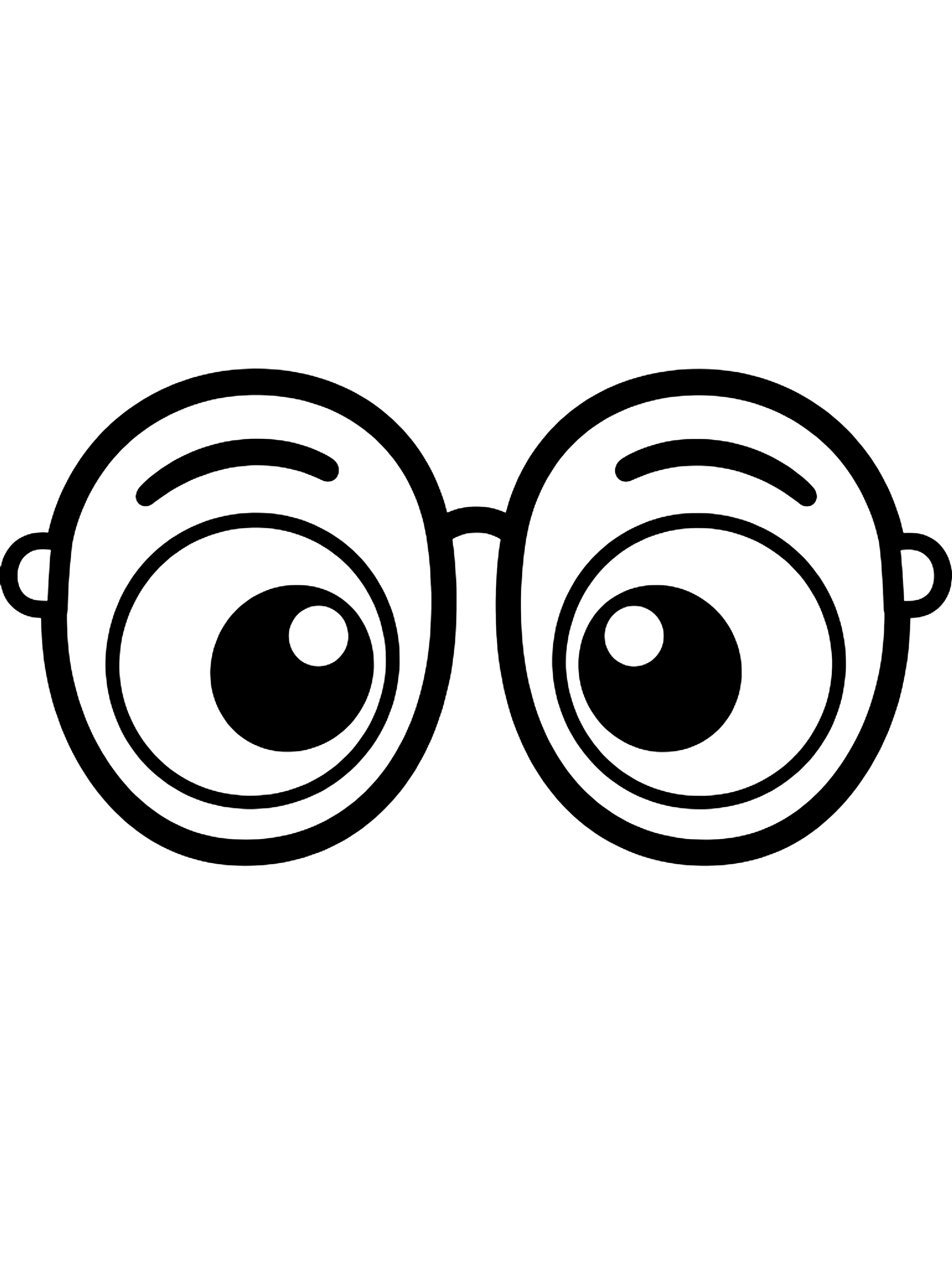 Easy Eyes behind round glasses coloring page