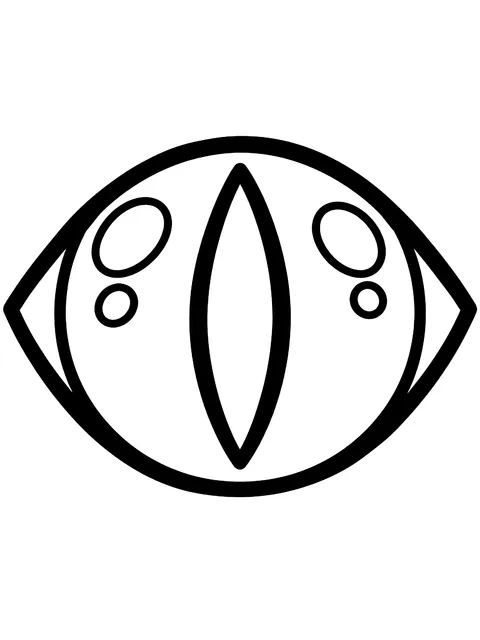 Easy Cat eye with a slit pupil coloring page