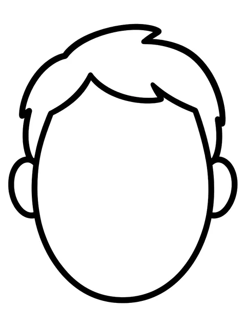 Easy Blank oval face coloring page