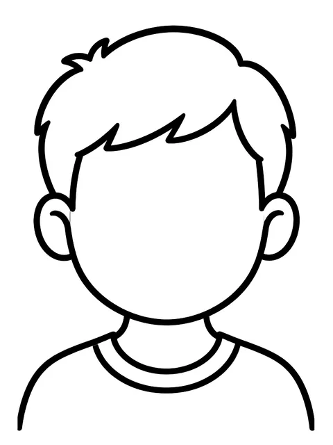 Easy Blank face with short hair coloring page