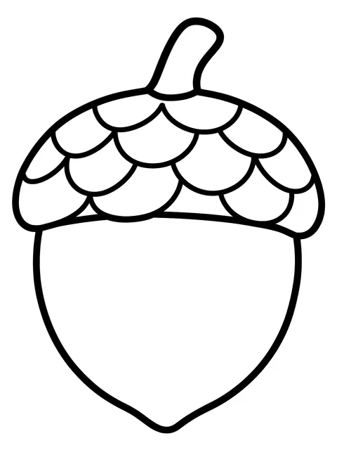Easy Acorn with a cap coloring page