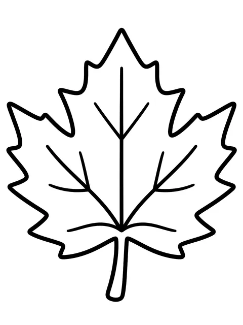 Easy Single maple leaf coloring page