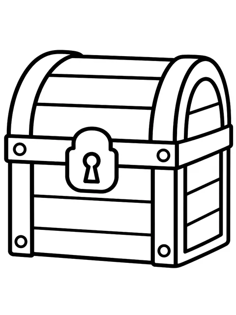 Easy Treasure chest coloring page
