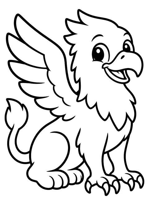 Easy Friendly griffin coloring page