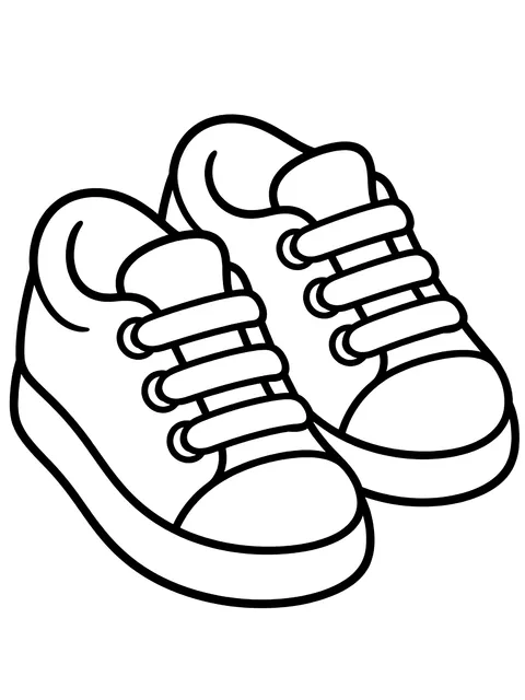Easy Pair of sneakers coloring page