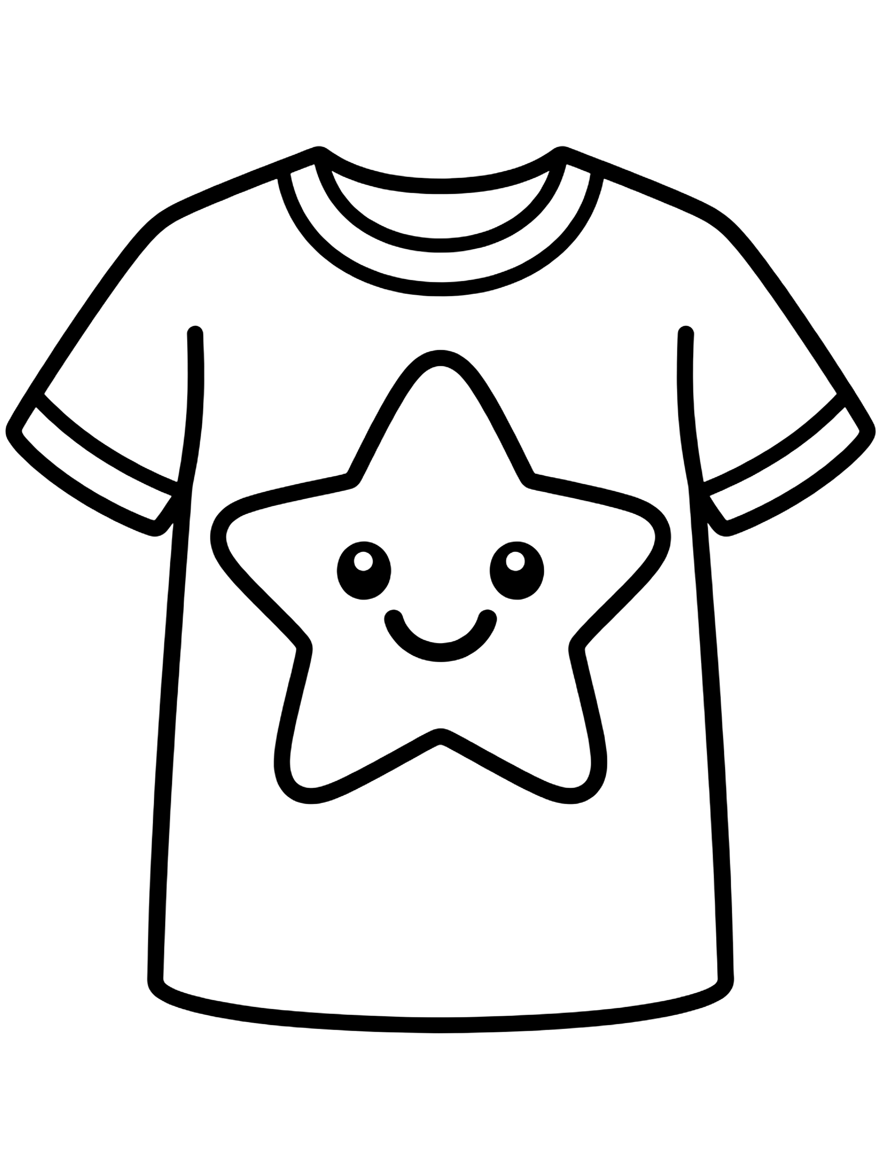 Easy Blank T-shirt to design coloring page