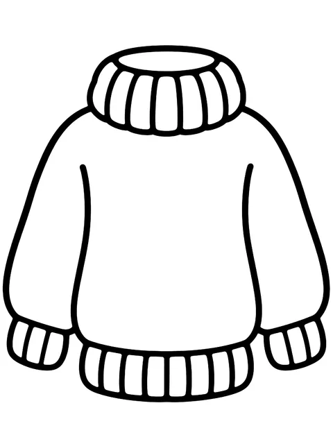 Easy Chunky knit sweater coloring page