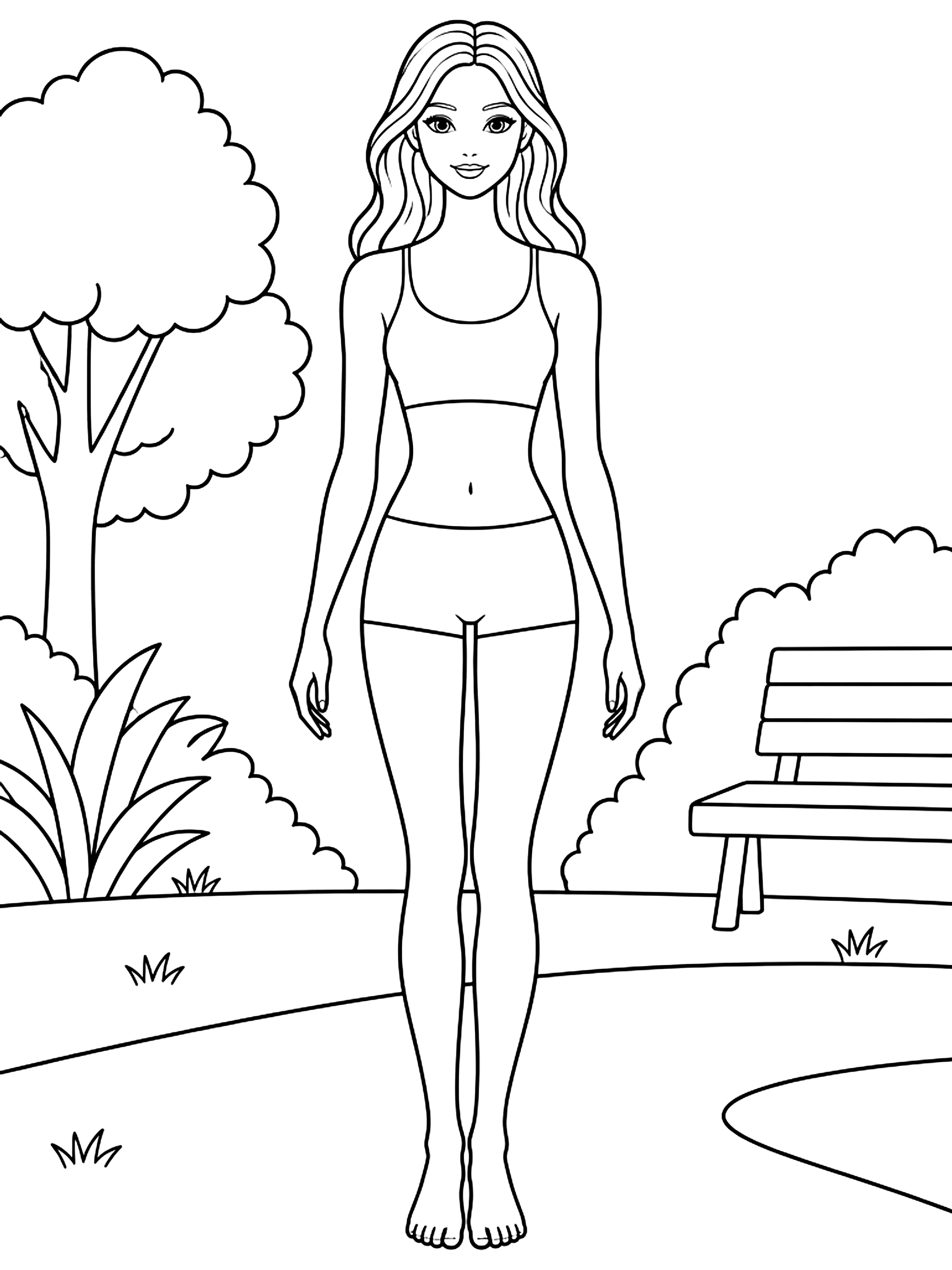 Blank fashion figure template coloring page