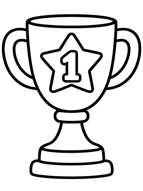 Easy Number one dad trophy coloring page