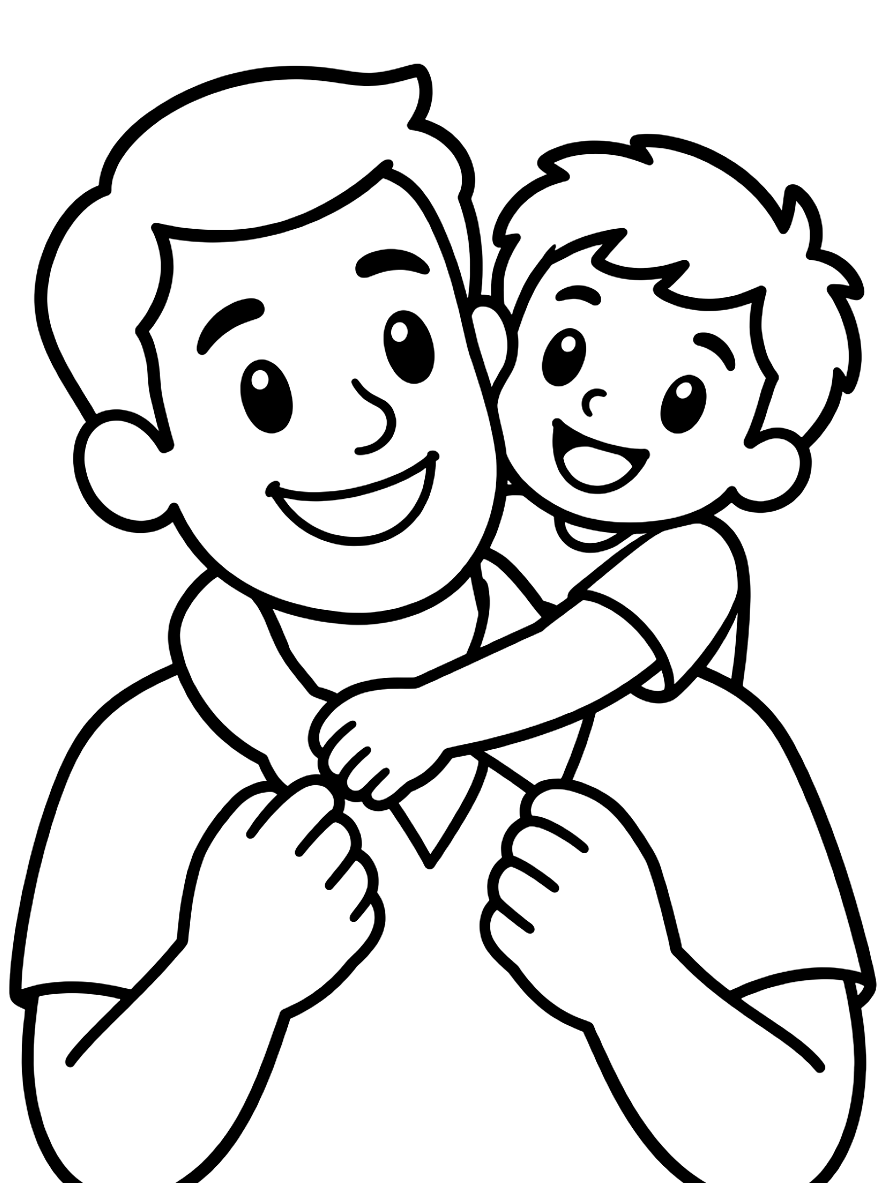 Easy Happy Father's Day card front coloring page