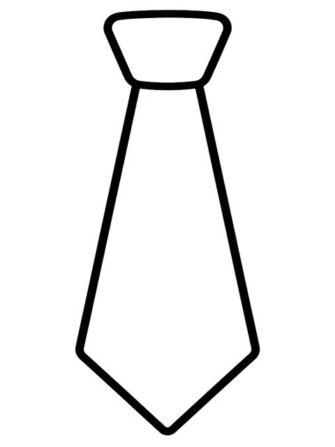 Easy Blank necktie to decorate coloring page