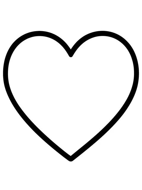 Easy One big heart coloring page