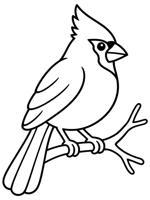 Easy Cardinal on a bare branch coloring page