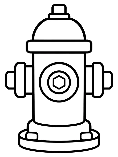 Easy Fire hydrant coloring page