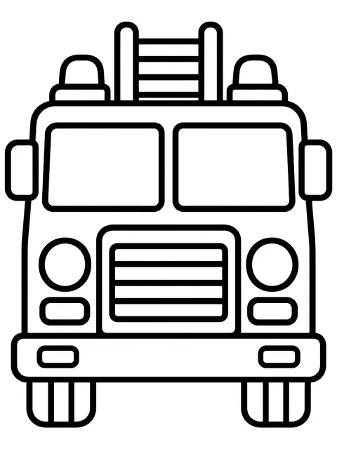 Easy Fire truck from the front coloring page