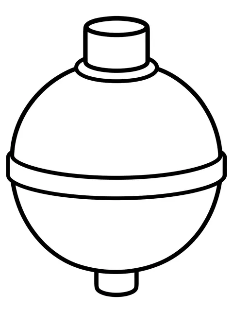 Easy Red-and-white bobber coloring page