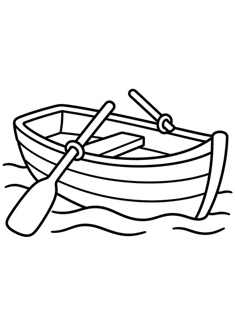 Easy Rowboat on a lake coloring page