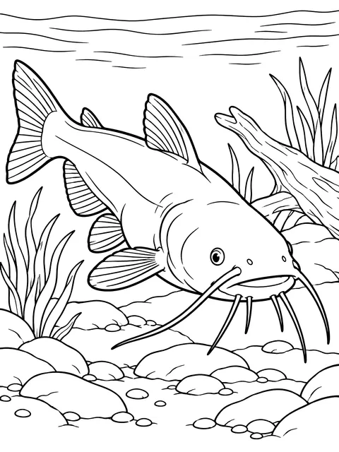 Channel catfish coloring page