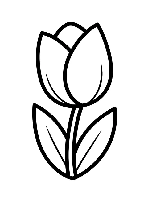Easy Tulip coloring page