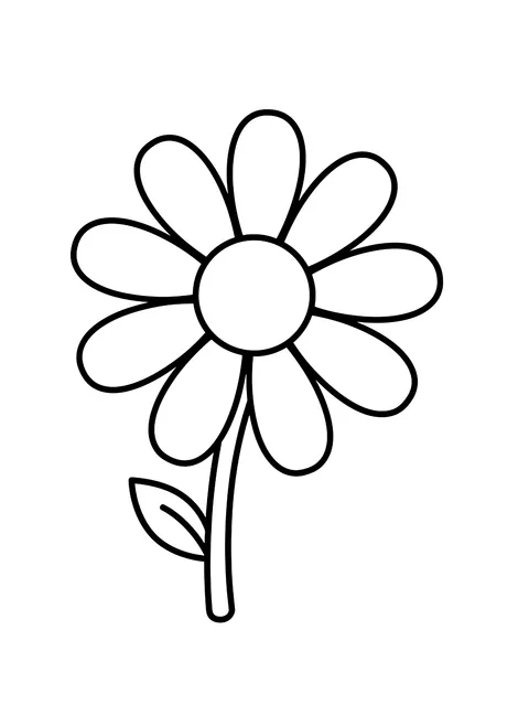Easy Daisy coloring page