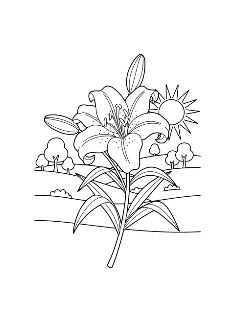 Lily coloring page