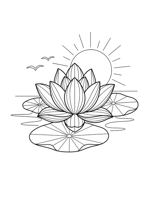 Lotus flower coloring page