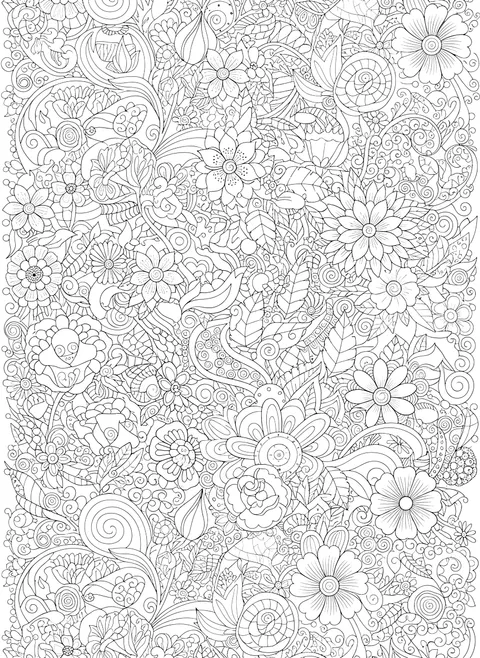 Detailed Flower pattern page coloring page