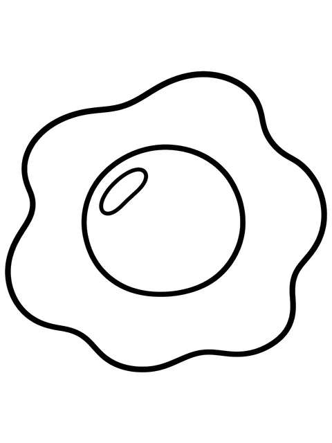 Easy Fried egg coloring page